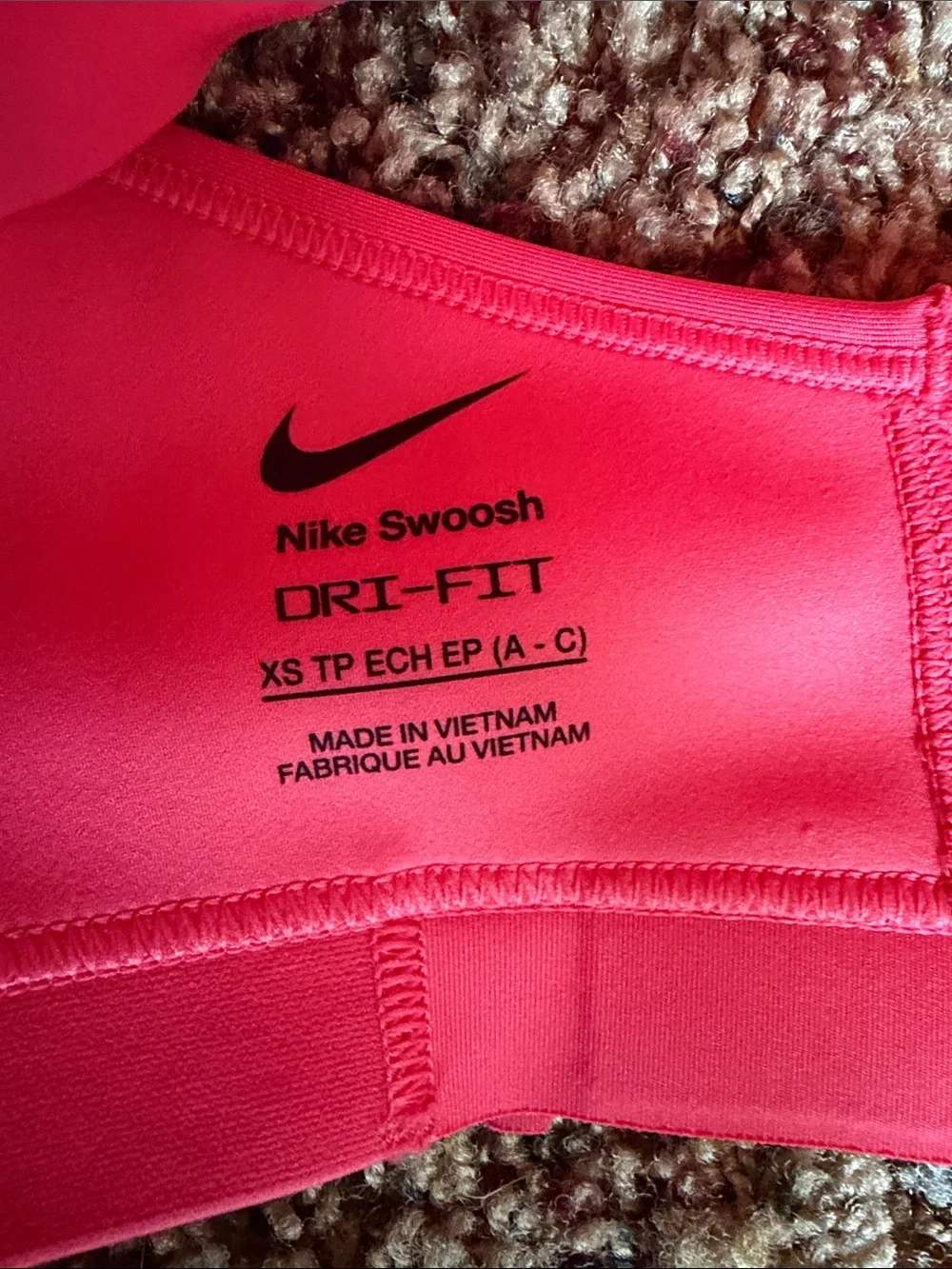 Nike Hot Pink Racerback Sports Bra with White Swoosh